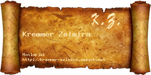 Kremmer Zelmira névjegykártya